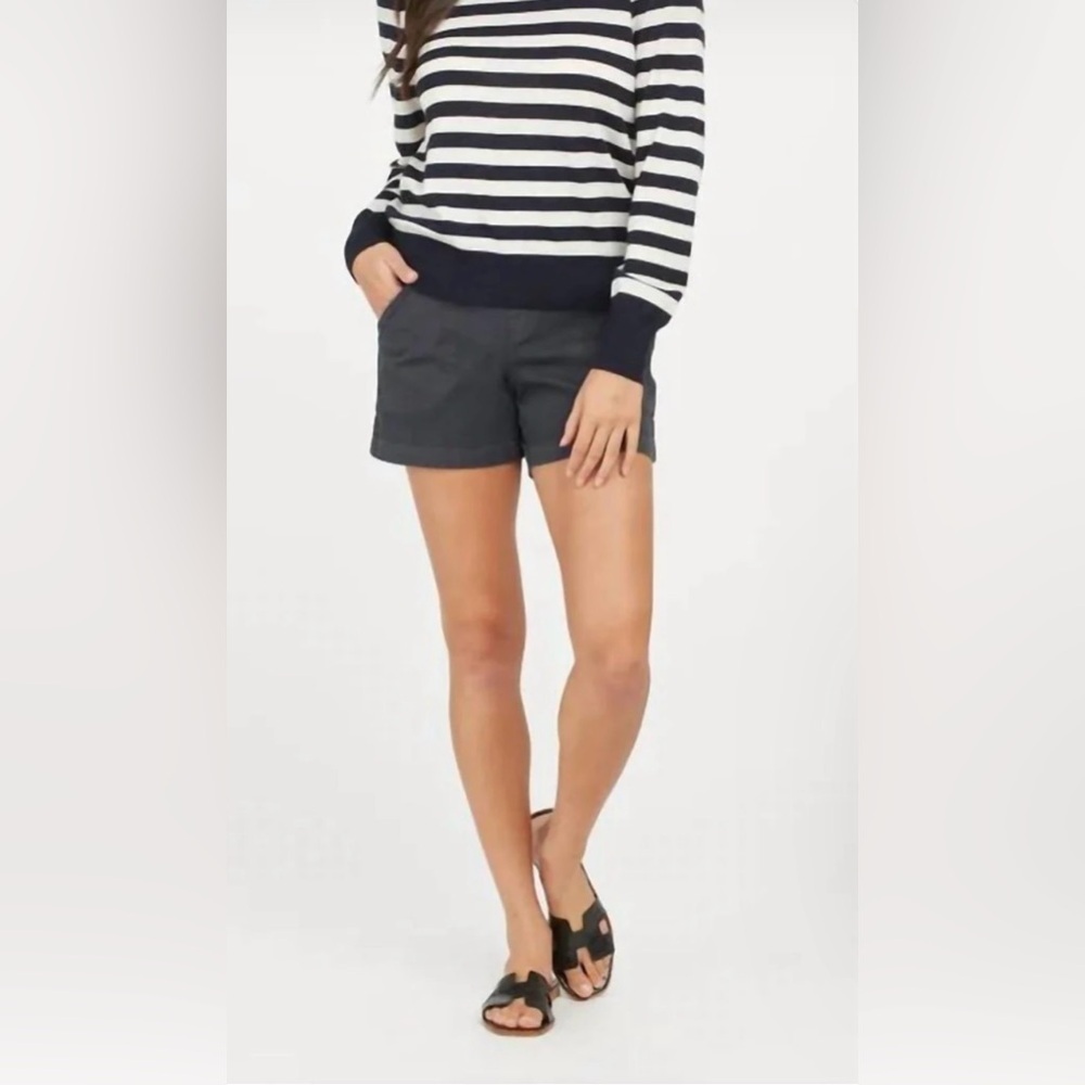 Spanx Stretch Twill Shorts 4" Navy Size L
